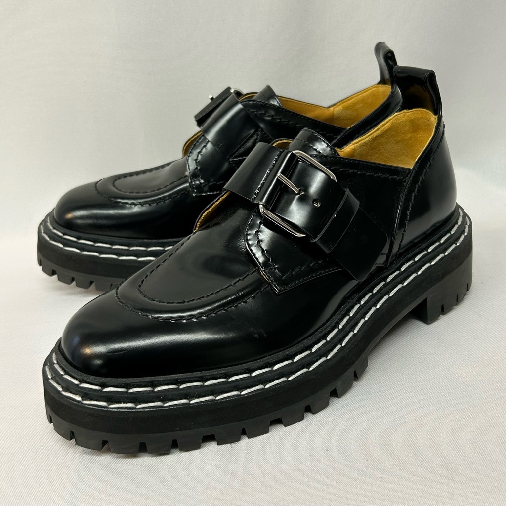 Proenza Schouler Monk Buckle Platform Loafers 6 / 36 Black Women’s Shoes